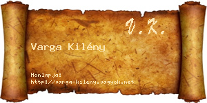 Varga Kilény névjegykártya